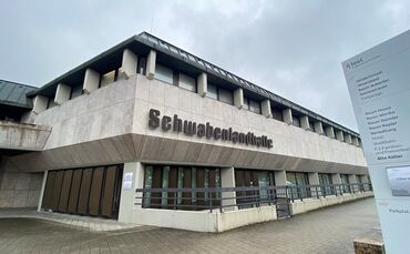 Der Starkregen führte zu Wassereintritt in der Schwabenlandhalle.