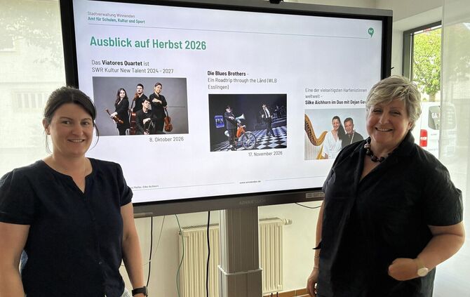Tanja Trefz (links) und Sybille Mack trotzen mit einem neu konzipierten Kulturprogramm dem Spardiktat. Hinter ihnen die drei Ver