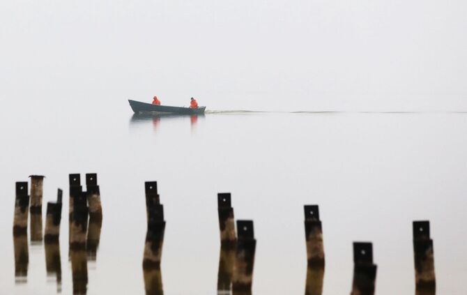 Angler auf einem Boot