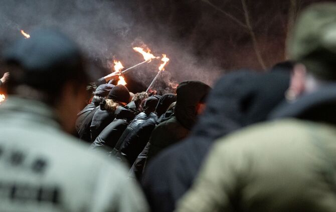 Fackelmahnwache auf dem Wartberg