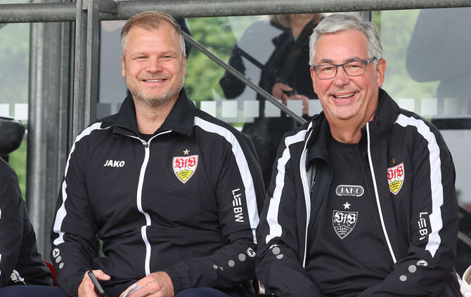 Sportvorstand Fabian Wohlgemuth (links) und Präsident Dietmar Allgaier führen vertrauensvolle Gespräche über eine Vertragsverlän