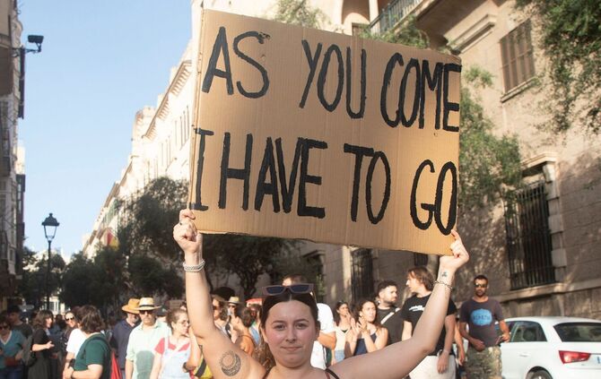 Protest gegen Massentourismus auf Mallorca