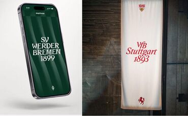 Links das neue Design von Werder Bremen, rechts das schon bestehende Design des VfB Stuttgart.