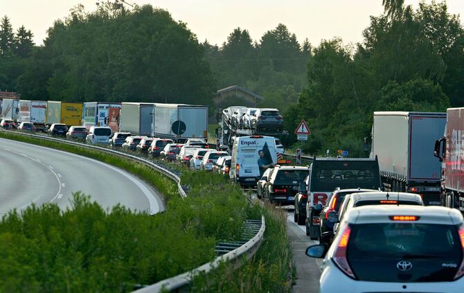 Stau auf der Autobahn