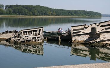Niedrigwasser der Donau in Serbien