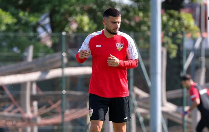 VfB-Stürmer Deniz Undav im Trainingslager in Grassau.