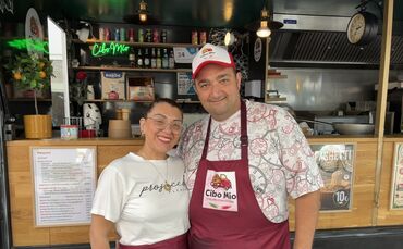 Diese beiden Winnender stecken hinter Cibo Mio - Italian Streetfood: Daniela und Benito Bomenuto.