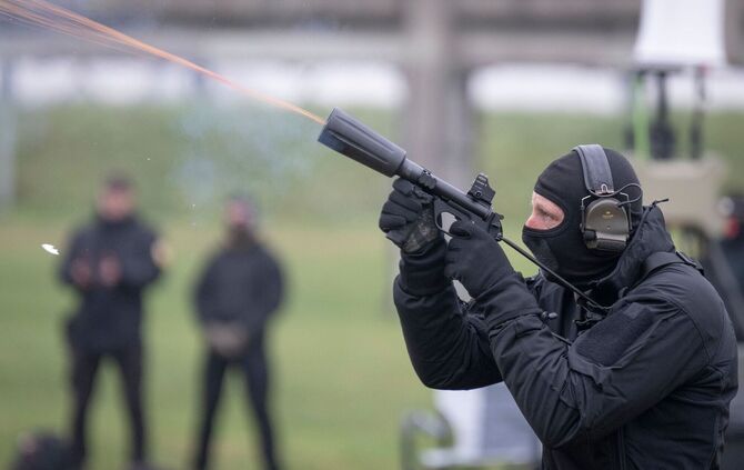 Drohnenabwehr durch Spezialkräfte der Polizei