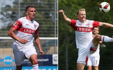 Grischa Prömel (links) und Chris Führich zeigten beim VfB bislang durchweg starke Leistungen.