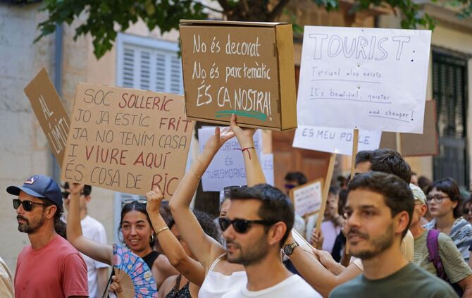 Protest gegen den Massentourismus auf Mallorca