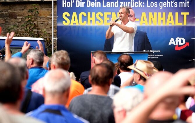 AfD-Spitzenkandidat Siegmund im Wahlkampf