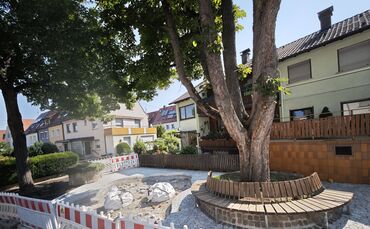 Der Quartiersplatz am Hofmauerweg in Fellbach soll umgestaltet werden. Wann geht's los?