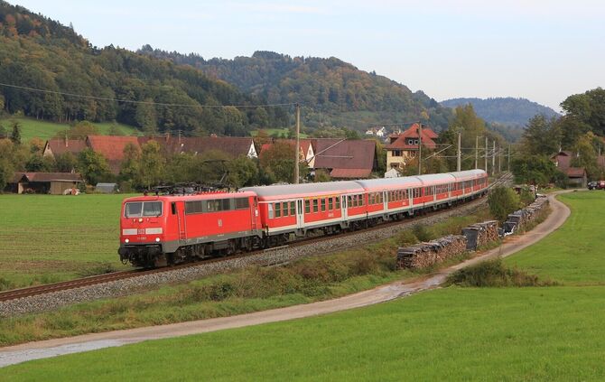 Nur ein Gleis: Die Murrbahn bei Schleißweiler, Gemeinde Sulzbach/Murr.