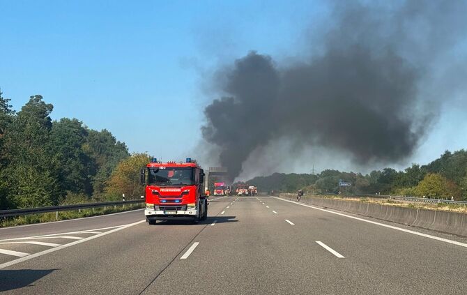 Lastwagen-Brand auf A5