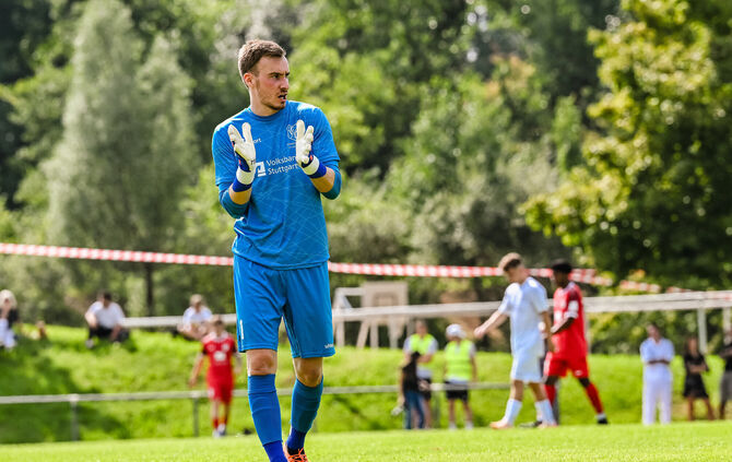 Keeper Manuel Haug und der TV Oeffingen wollen gegen Union Heilbronn den ersten Landesliga-Sieg der neuen Saison einfahren.