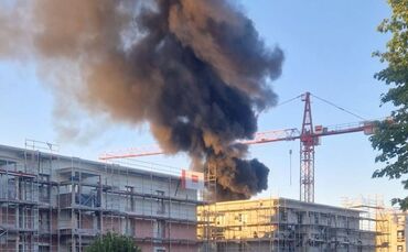Flachdach-Brand in Stuttgart