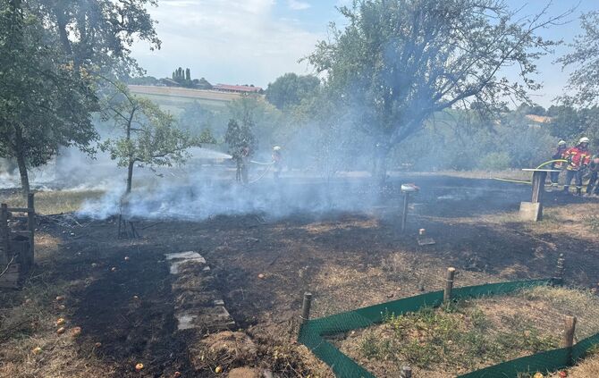 Bei Schwaikheim musste die Feuerwehr einen Flächenbrand löschen.