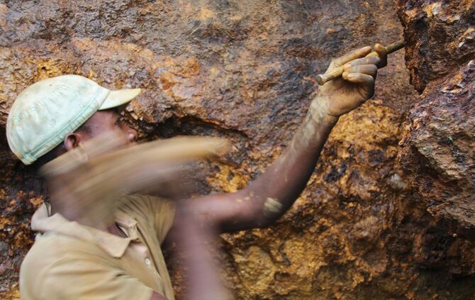 Arbeiter in Mine im Kongo