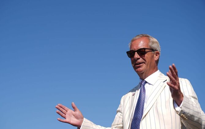 Der Vorsitzende der britischen Partei Reform UK, Nigel Farage