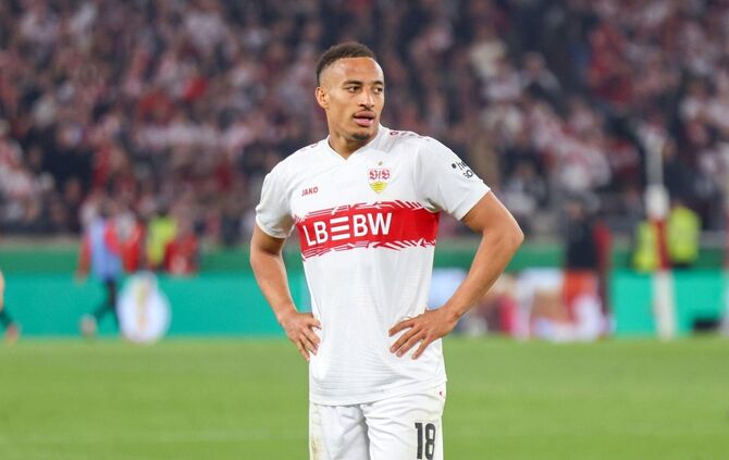 VfB-Angreifer Jamie Leweling ist wieder voll im Training dabei.