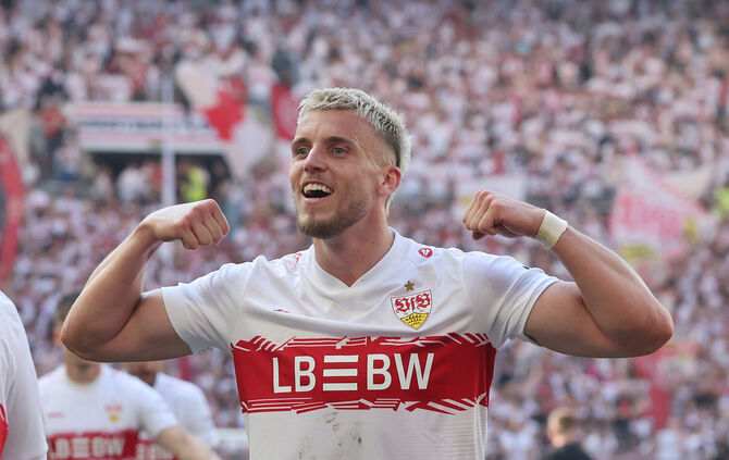Stürmer Ermedin Demirovic in einem Spiel für den VfB Stuttgart.