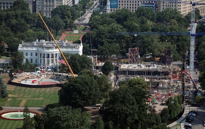 Baumaßnahmen am Weißen Haus in Washington