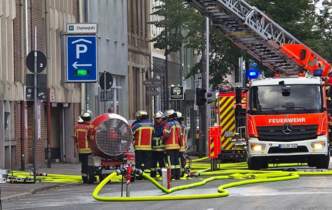 Brand in Parkhaus in Karlsruher Innenstadt