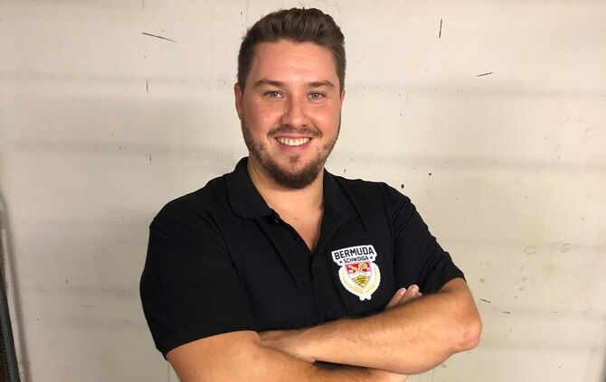 Timo Scheufler, der Vorsitzende des VfB-Fanclubs Bermuda Schwoiga.