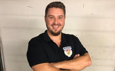 Timo Scheufler, der Vorsitzende des VfB-Fanclubs Bermuda Schwoiga.