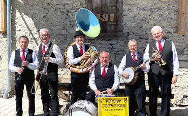 Die Hardt Stompers sorgen beim Jazz-Frühschoppen im Biergarten Schwaneninsel für einen unterhaltsamen Sonntagmorgen.