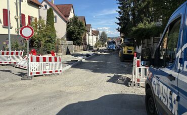 Die Baustelle mit Vollsperrung in der Schmidener Straße am 26. August.