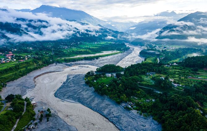 Sturzflut in  Nepal