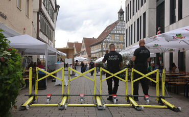 Auch die Security-Männer dürften ein ruhiges Weintage-Wochenende erlebt haben.