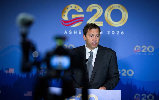 Lars Klingbei beim G20-Finanzminister-Treffen in Asheville (USA)