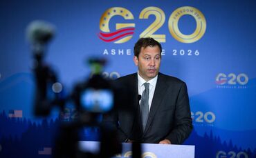 Lars Klingbei beim G20-Finanzminister-Treffen in Asheville (USA)