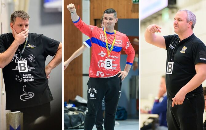 Die Trainer Jochen Klingler (SG Weinstadt), Richard Babjak (TSV Schmiden) und Tim Baumgart (VfL Waiblingen) warten gespannt auf