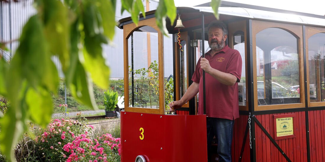 Michael Jahnle im Retro-Triebwagen.