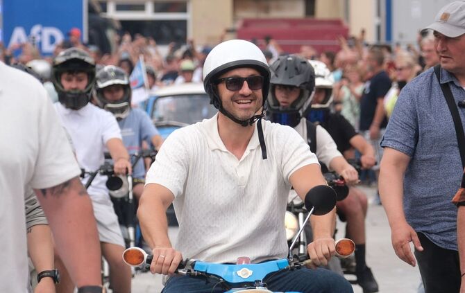 Simson-Tour mit AfD-Spitzenkandidat Siegmund