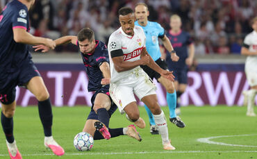 VfB-Profi Jamie Leweling erwischte in der Champions League gegen Viking Stavanger keinen guten Abend.