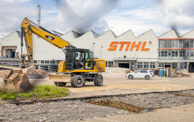 Abbruch des Stihl-Werks in Ludwigsburg im Jahr 2023.