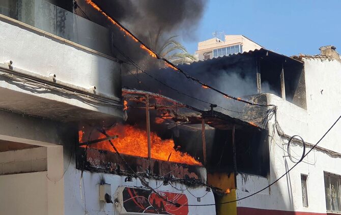 Feuer in einem Restaurant auf Mallorca