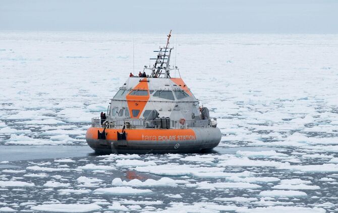 Forschungsschiff "Tara Polar Station" in der Arktis