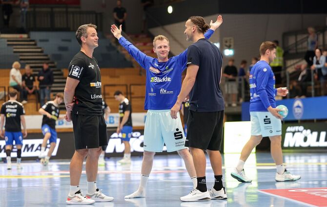 Wiedersehen mit einem ehemaligen Weggefährten beim Spiel des HBW Balingen-Weilstetten in Eisenach: Zwei Jahre spielte Sascha Pfa