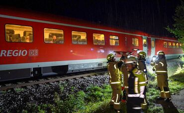 Der Regionalzug musste «notdürftig» repariert werden.