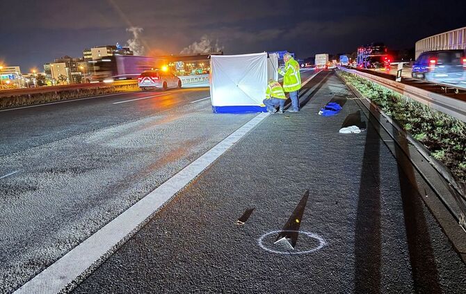 Fußgänger verunglückt tödlich auf Autobahn Richtung Airport