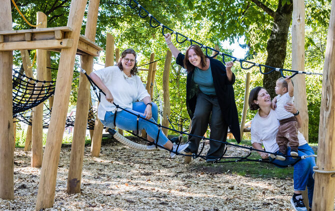 Der Spielplatz "Klause Wäldle" wurde mit reichlich Engagement der Remshaldener Eltern neu geplant und aufgebaut. Nadine Korkisch