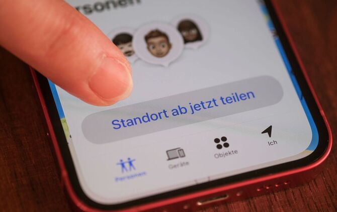 Teilen des Live-Standorts via Smartphone