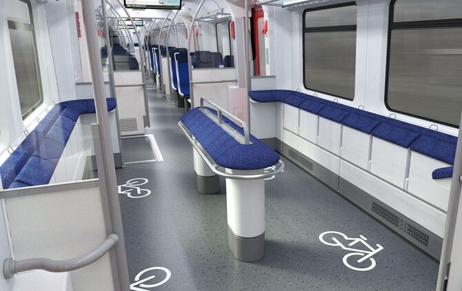 Die Biertheke: In den neuen S-Bahn-Fahrzeugen, die ab 2034 rund um Stuttgart auf die Schiene kommen, wird es solche Anlehngestel