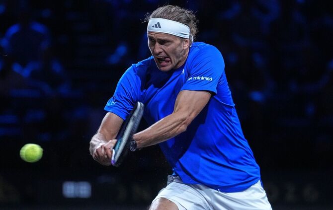 Alexander Zverev beim Laver Cup in Aktion.