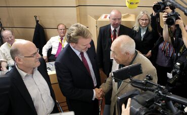 Bei der legendären Schlichtungsrunde zu Stuttgart 21 legte die DB am 29. Juli 2011 das Ergebnis ihres Stresstests vor. Das Foto 